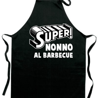 Grembiule da cucina divertenti Super Nonno al barbecue - idea regalo