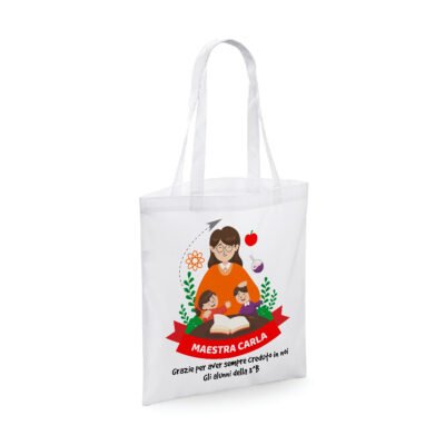 Shopping Bag Maestro Personalizzabile Grazie per aver sempre creduto in noi Regalo Maestro fine anno