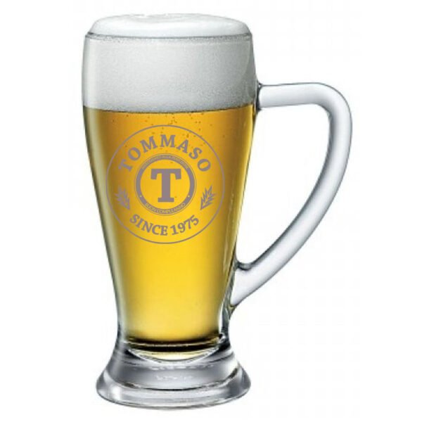 Boccale da birra con incisione personalizzabile Compleanno - since - personalizza con nome e anno - bicchiere in vetro 38 cl