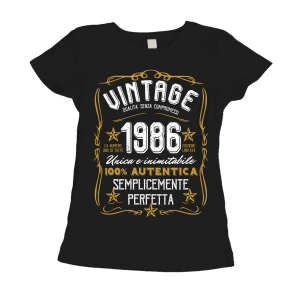 Maglietta Donna Idea Regalo Compleanno 1986 Festa 40 anni Vintage manica corta Taglie dalla S alla XL