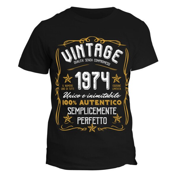 Maglietta Uomo Idea Regalo Compleanno Anno Personalizzabile Festa 50 anni Vintage Qualità Senza Compromessi Numero Unico e Inimitabile