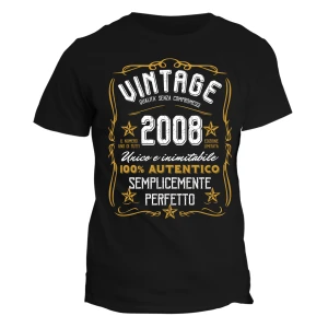 Maglietta Uomo Idea Regalo Compleanno Anno Personalizzabile Festa 18 anni Vintage Qualità Senza Compromessi Numero Unico e Inimitabile