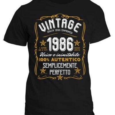 Maglietta Uomo Idea Regalo Compleanno Anno Personalizzabile Festa 40 anni Vintage Qualità Senza Compromessi Numero Unico e Inimitabile
