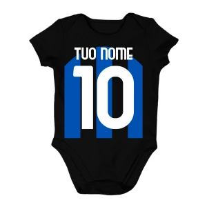 Body neonato divertente tifoso nerazzurro PERSONALIZZABILE CON NOME E NUMERO