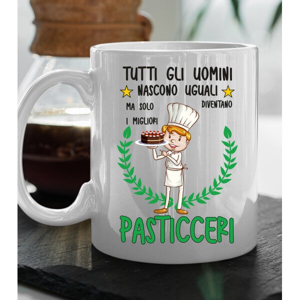 Tazza Pasticcere divertente Mestieri Tutti gli uomini nascono uguali, ma solo i migliori diventano pasticceri tazza mug divertente mestieri