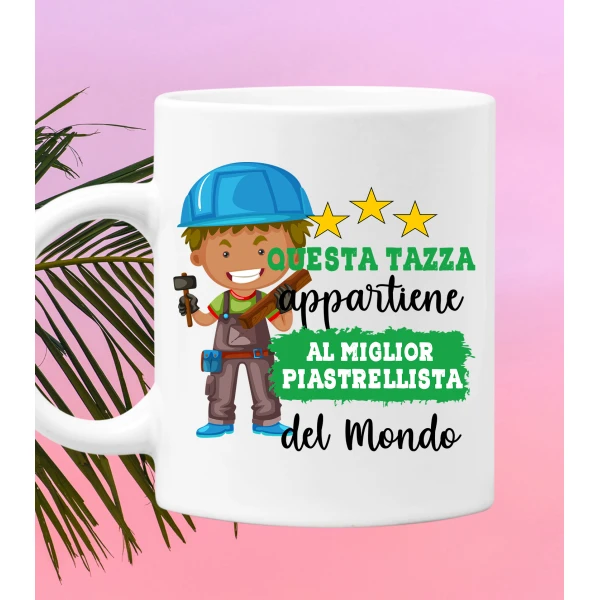 Tazza Piastrellista Mestieri divertenti Questa tazza appartiene al migliore al mondo Idea regalo - immagine 2