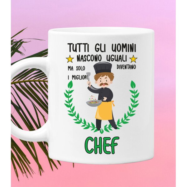 Tazza Chef divertente Mestieri Tutti gli uomini nascono uguali, ma solo i migliori diventano chef tazza mug divertente mestieri - immagine 2