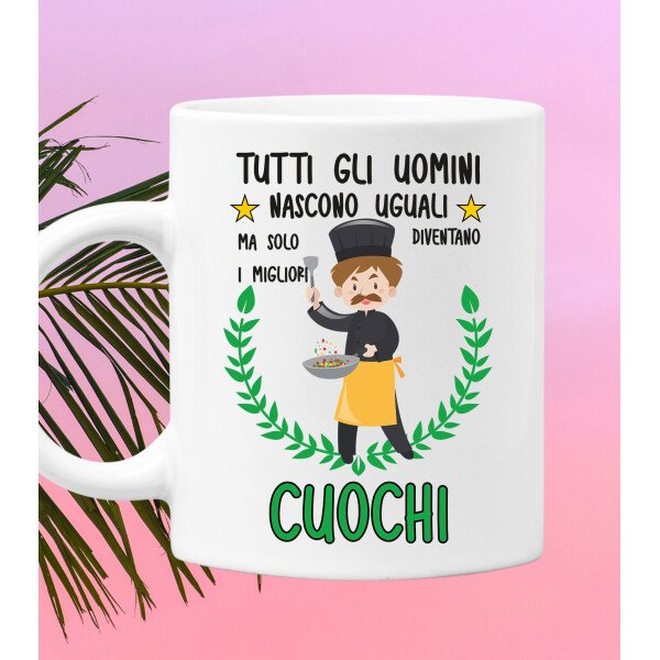 Tazza Cuoco divertente Mestieri Tutti gli uomini nascono uguali, ma solo i migliori diventano cuochi tazza mug divertente mestieri - immagine 2