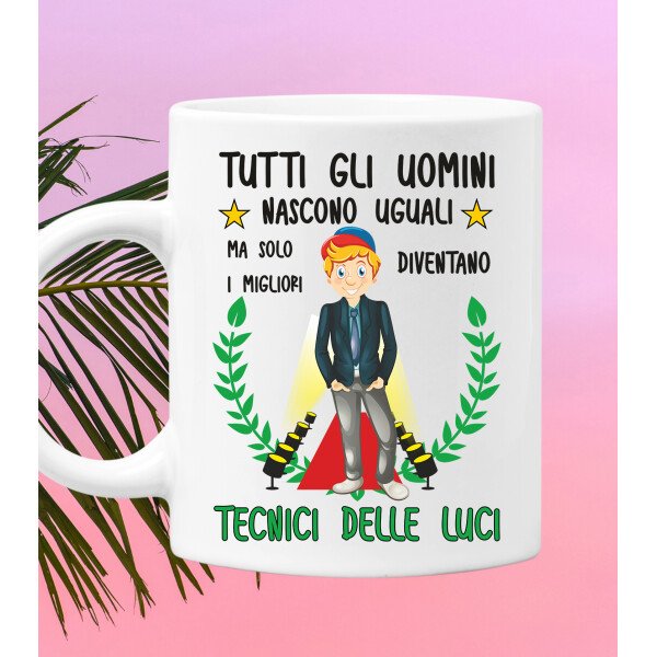 Tazza Tecnico delle luci divertente Mestieri Tutti gli uomini nascono uguali, ma solo i migliori diventano tecnici delle luci tazza mug divertente mestieri - immagine 2