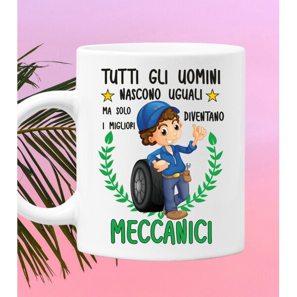 Tazza Meccanico divertente Mestieri Tutti gli uomini nascono uguali, ma solo i migliori diventano meccanici tazza mug divertente mestieri - immagine 2