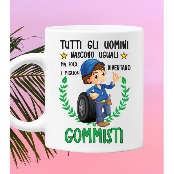 Tazza Gommista divertente Mestieri Tutti gli uomini nascono uguali, ma solo i migliori diventano gommisti tazza mug divertente mestieri - immagine 2