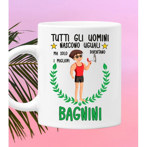 Tazza Bagnino divertente Mestieri Tutti gli uomini nascono uguali, ma solo i migliori diventano bagnini tazza mug divertente mestieri - immagine 2