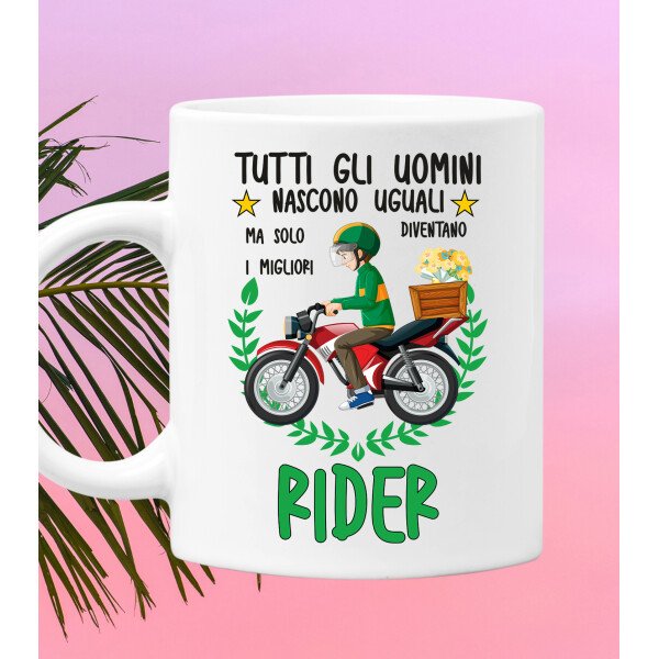 Tazza Rider divertente Mestieri Tutti gli uomini nascono uguali, ma solo i migliori diventano rider tazza mug divertente mestieri - immagine 2