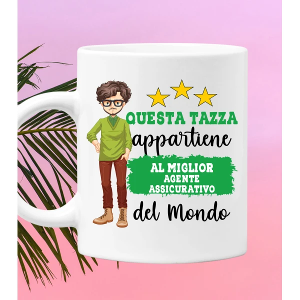 Tazza Agente Assicurativo Mestieri divertenti Questa tazza appartiene al migliore al mondo Idea regalo - immagine 2