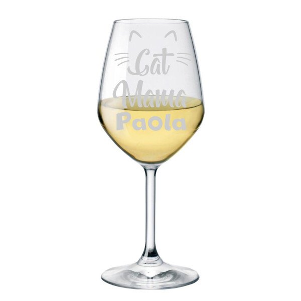 Calice Mamma Personalizzabile Calice da Vino Festa della mamma Regalo Mamma 50 cl Cat Mama