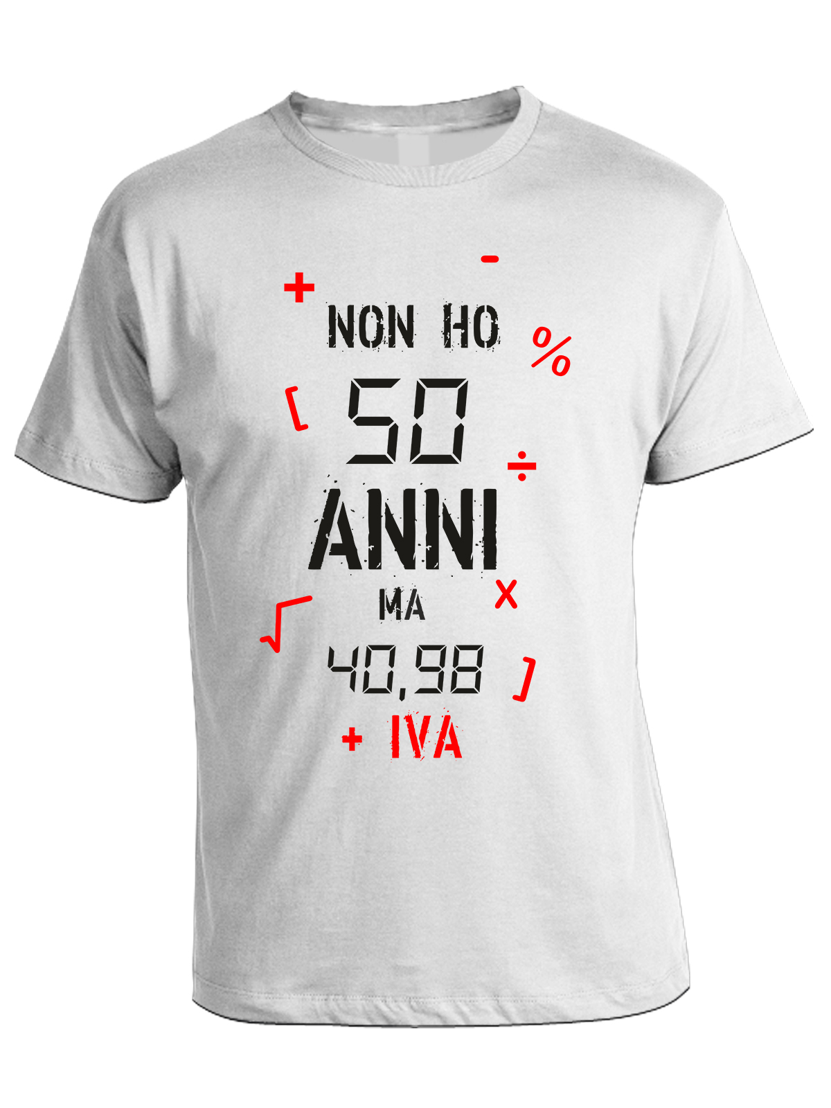 Tshirt Compleanno Uomo Non ho 50 anni ma 40,98 + IVA - tshirt simpatiche e  divertenti - idea regalo - ColorFamily