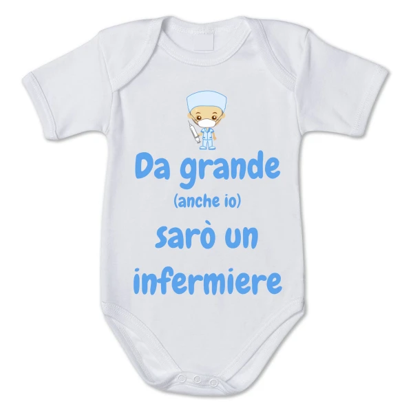 Body Neonato Da grande (anche io) sarò un infermiere - body simpatico e divertente - pagliaccetto in cotone - idea regalo