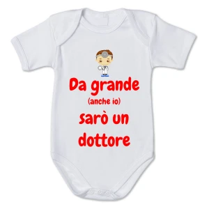 Body Neonato Da grande (anche io) sarò un dottore - body simpatico e divertente - pagliaccetto in cotone - idea regalo