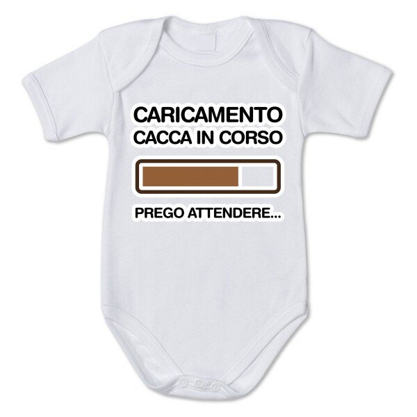 Body Neonato Caricamento popò in corso attendere prego - body simpatico e divertente - pagliaccetto in cotone - idea regalo