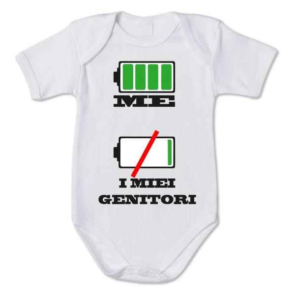 Body Neonato Carica batteria - me, i miei genitori - body simpatico e divertente - pagliaccetto in cotone - idea regalo