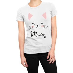 Tshirt gatto donna meow - maglietta divertente donna - cat