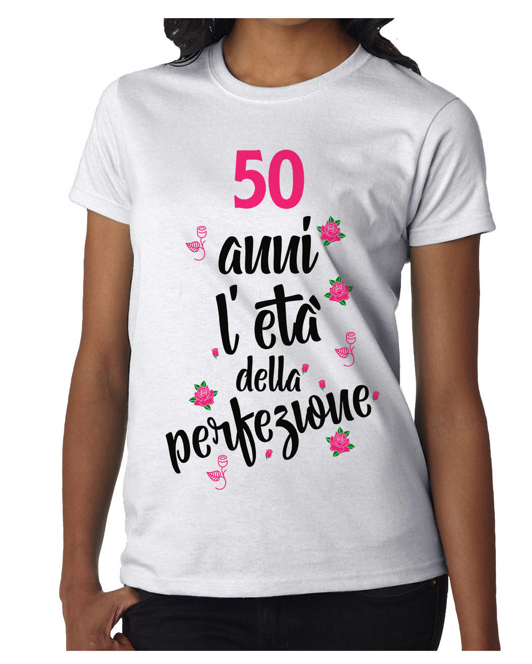 Tshirt Donna Compleanno 50 anni l'età della perfezione - maglietta  compleanno - ColorFamily