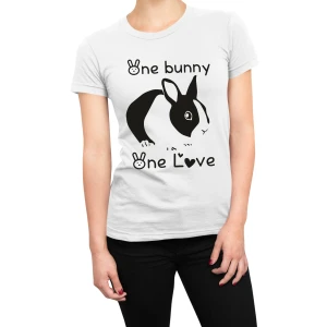 Tshirt coniglio donna one bunny one love- maglietta divertente donna - bunny