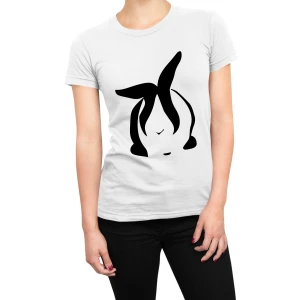 Tshirt coniglio donna coniglio olandese silhouette - maglietta divertente donna - bunny