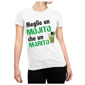 Tshirt Addio al nubilato Meglio un mojito che un marito - hen party - maglietta divertente donna