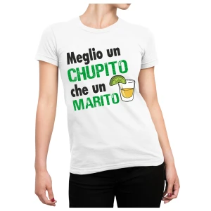 Tshirt Addio al nubilato Meglio un chupito che un marito - hen party - maglietta divertente donna