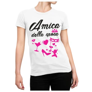 Tshirt Addio al nubilato Amica della Sposa - bride friend - hen party - maglietta divertente donna