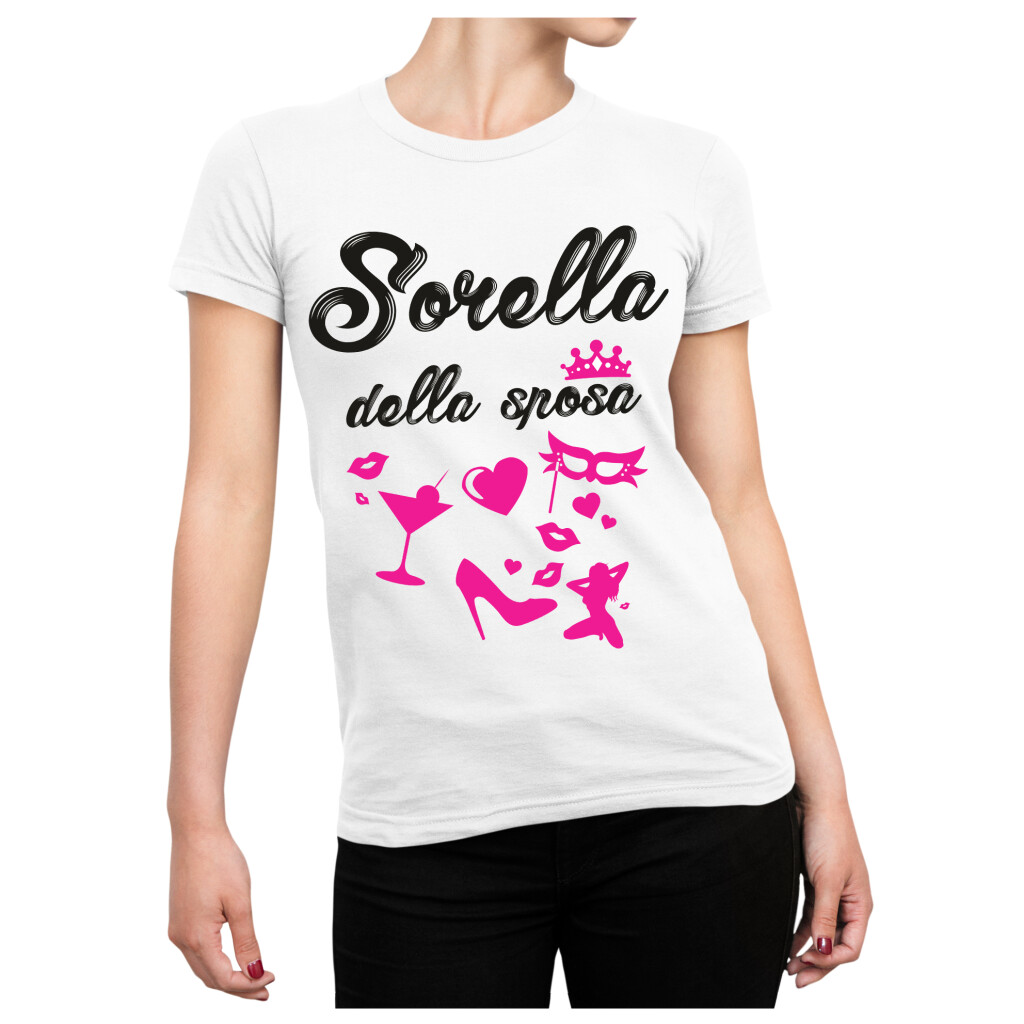 Tshirt Addio al nubilato Sorella della Sposa - bride sister - hen party -  maglietta divertente donna - ColorFamily