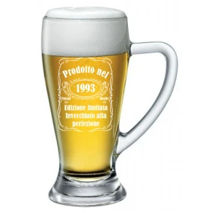 Boccale da Birra incisione Compleanno 1993 - prodotto nel 1993 invecchiato alla perfezione - idea regalo compleanno - ca 38 cl