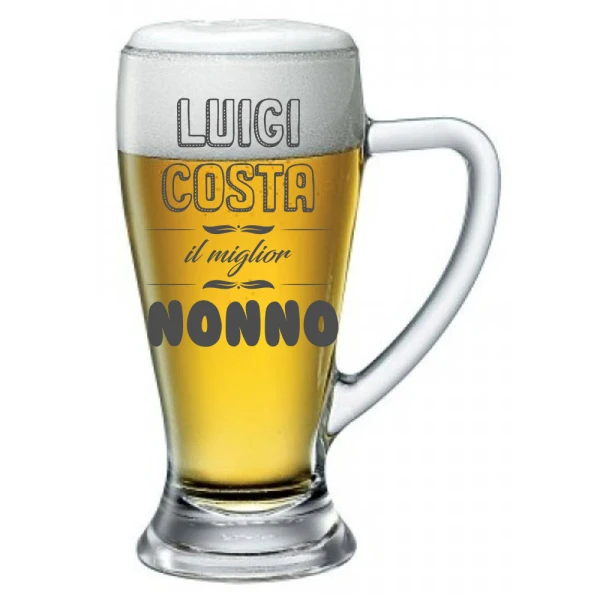 Boccale personalizzato nonno (nome) il miglior nonno dal (anno) - con incisione - ca 38 cl
