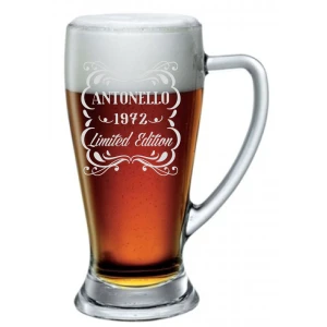 Boccale da Birra PERSONALIZZATO 38 cl inciso con Nome Frasi Anno Anni Compleanno Idea Regalo PERSONALIZZABILE Papà Nonno Zio Padrino Natale SanValentino
