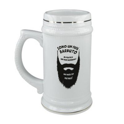 Boccale da Birra Festa del Papà Sono un papà barbuto, in pratica un papà normale, ma molto più...- happy father's day - idea regalo - Capienza 50 CL
