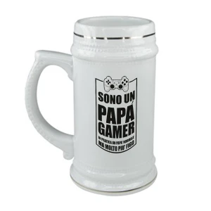 Boccale da Birra Festa del Papà papà gamer - happy father's day - idea regalo - Capienza 50 CL