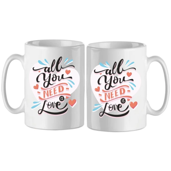 Tazza Mug Doppia San Valentino - all you need is love - idea regalo