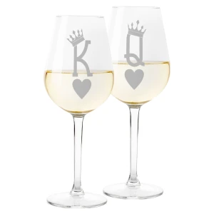 Coppia Calici Set da 2 calici vino King Queen - bicchiere in vetro 500 ml