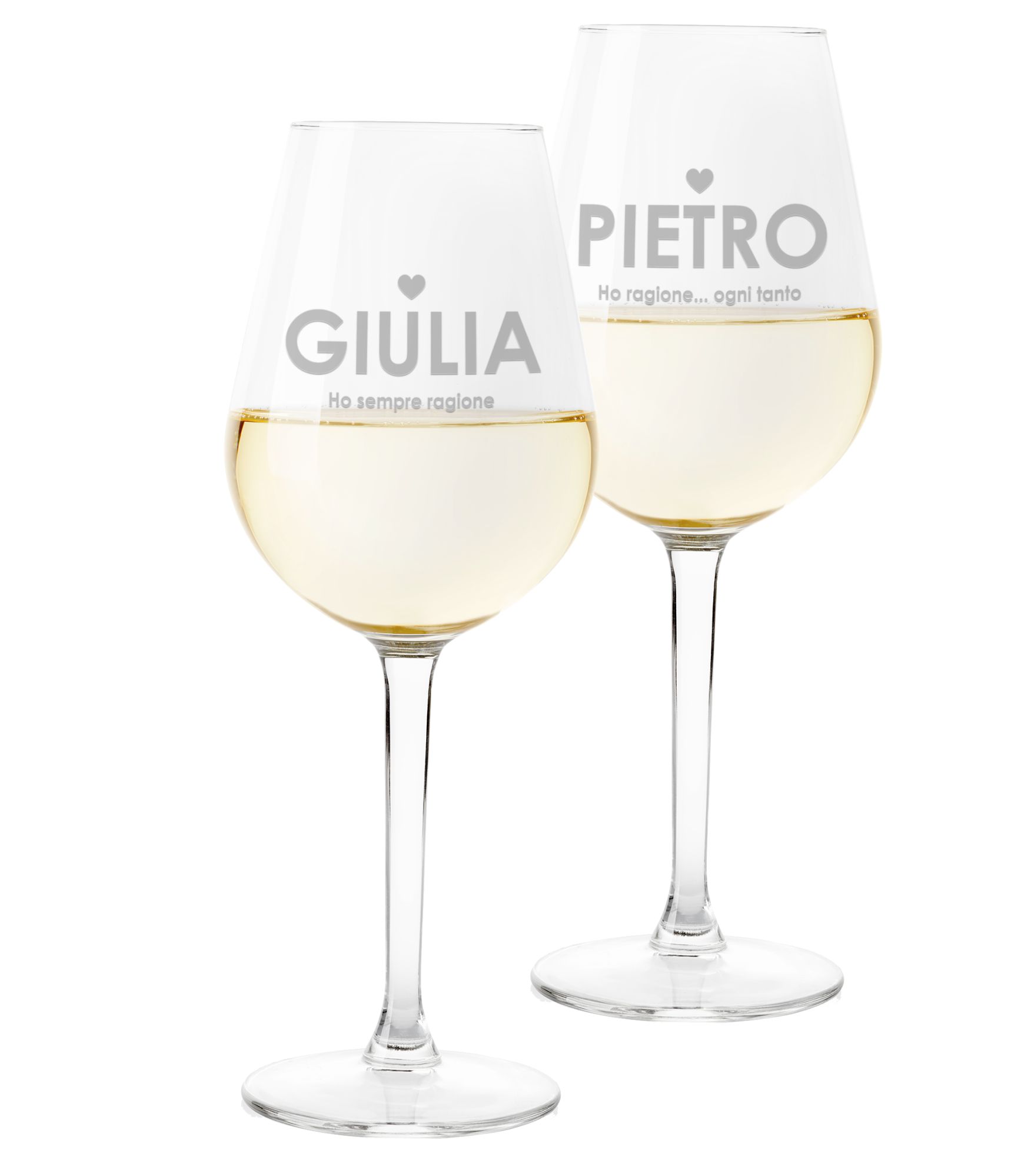 Coppia Calici Personalizzati Set da 2 calici vino personalizzati con nome  Ho sempre ragione - bicchiere in vetro 500 ml - ColorFamily