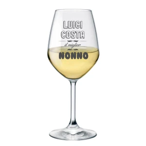 Calice in vetro personalizzato nonno (nome) il miglior nonno dal (anno) - con incisione - ca 500ml