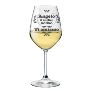Calice in vetro personalizzato nonno (nome) il miglior nonno dell'anno - con incisione - ca 500ml