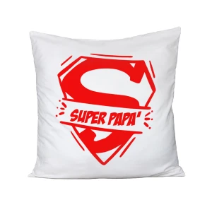 Cuscino Festa del Papà Super Papà - Super Dad - happy father's day - idea regalo - Dimensioni 40x40cm.