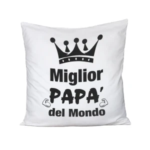 Cuscino Festa del Papà miglior papà del mondo - happy father's day - idea regalo - Dimensioni 40x40cm.
