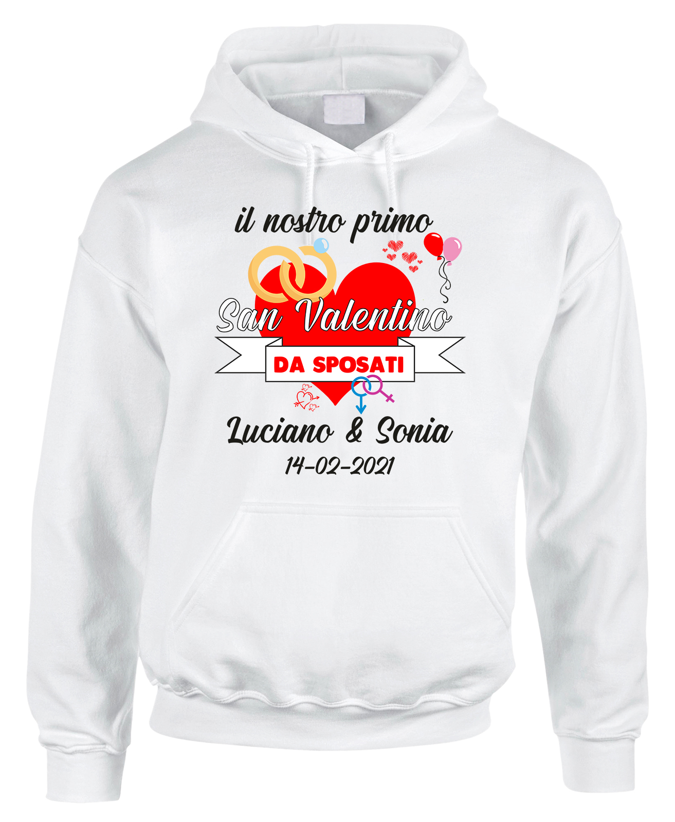 Felpa PERSONALIZZABILE SanValentino Regalo Fidanzati Innamorati Divertenti  Couple Cartoon - ColorFamily