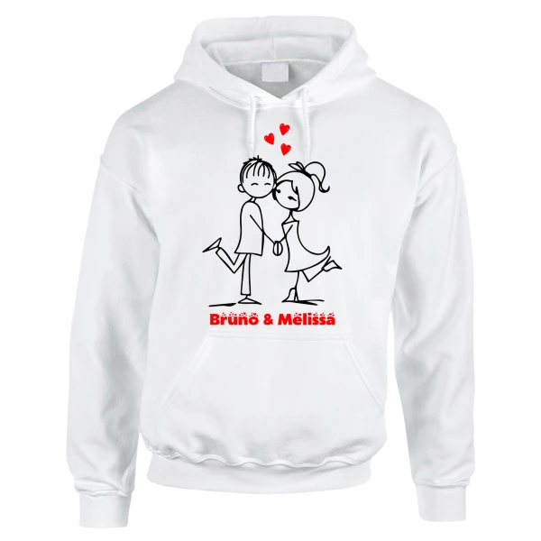 Felpa PERSONALIZZABILE SanValentino Regalo Fidanzati Innamorati Divertenti Drawing