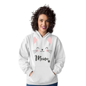 Felpa gatto donna meow - maglietta divertente donna - cat