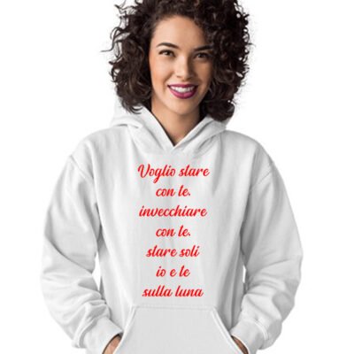 Felpa SanValentino Regalo Fidanzati Innamorati Divertenti Voglio stare con te