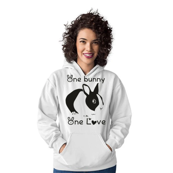 Felpa coniglio donna one bunny one love- maglietta divertente donna - bunny