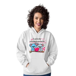 Felpa SanValentino Regalo Fidanzati Innamorati Divertenti Tu sei la mia coincidenza preferita